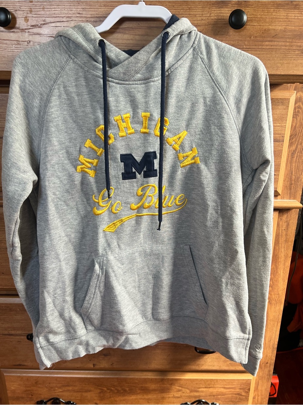 Colosseum Gray Michigan 'Go Blue' Hooded Sweatshirt with Navy & Yellow Accents
